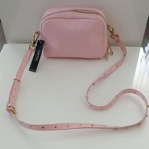 100% Leather Ballet Pink / Rose Ballet Crossbody Bag with Gold Details NWT
